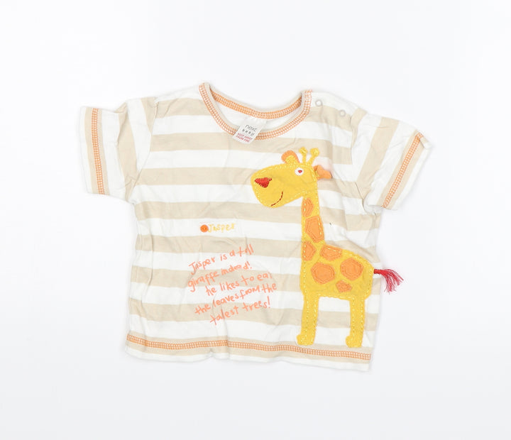 NEXT Baby Orange Basic T-Shirt Size 3-6 Months - Giraffe