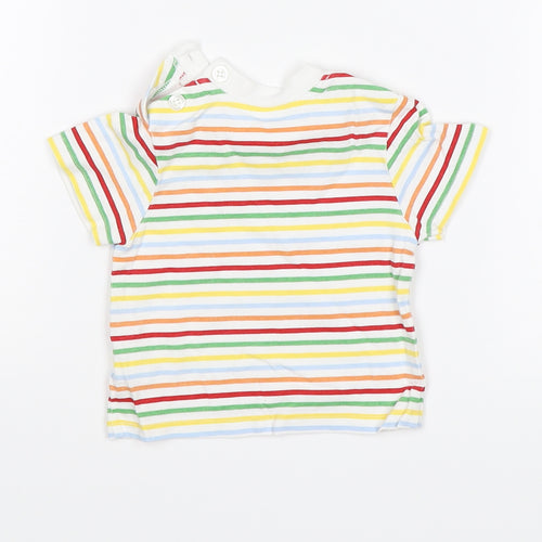 Baby Boutique Baby White Striped  Basic T-Shirt Size 0-3 Months