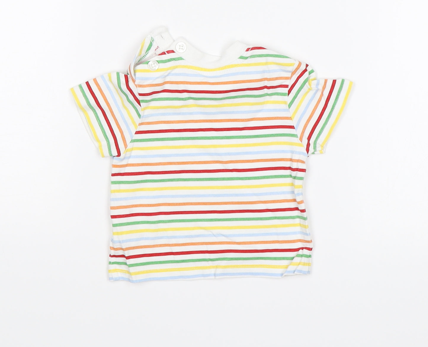 Baby Boutique Baby White Striped  Basic T-Shirt Size 0-3 Months
