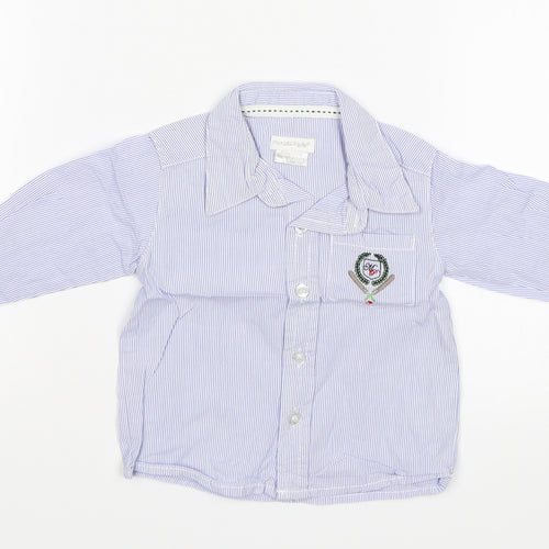 mamas & papas Baby Blue Striped  Basic Button-Up Size 0-3 Months