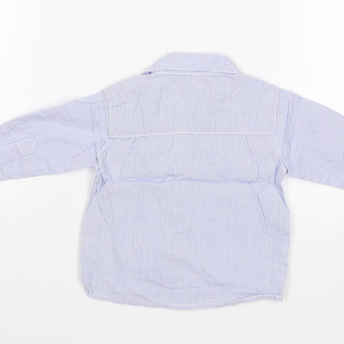 mamas & papas Baby Blue Striped  Basic Button-Up Size 0-3 Months