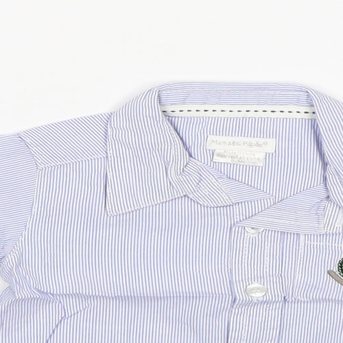 mamas & papas Baby Blue Striped  Basic Button-Up Size 0-3 Months