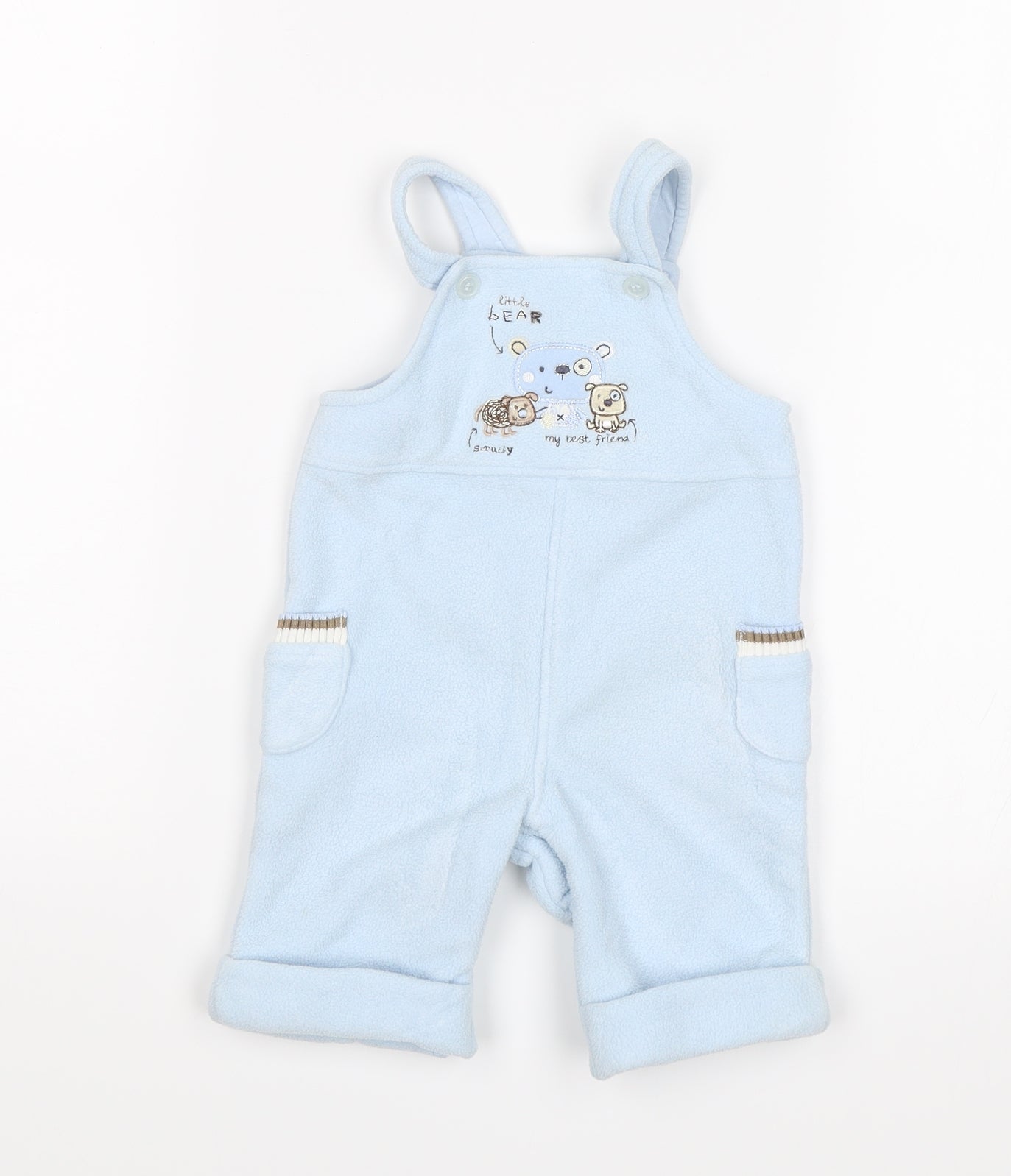 Mini Mode Baby Blue   Dungaree One-Piece Size 0-3 Months  - Little bear