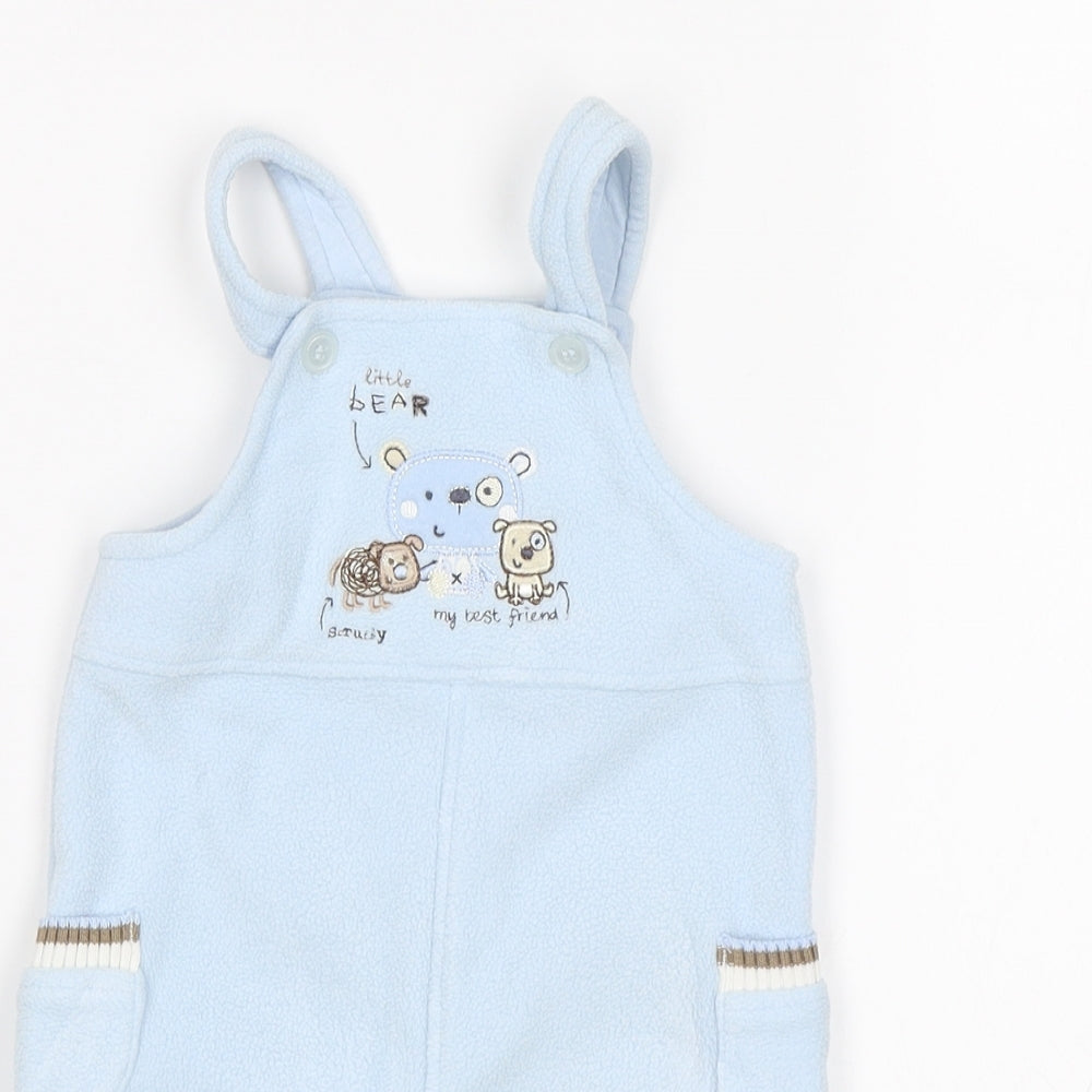 Mini Mode Baby Blue   Dungaree One-Piece Size 0-3 Months  - Little bear