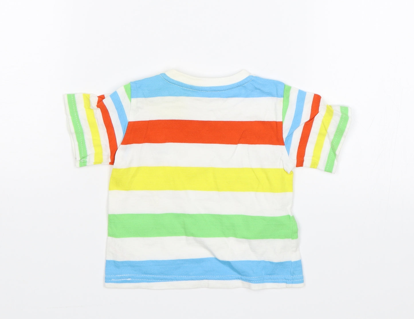 Blue Zoo Baby White Striped  Basic T-Shirt Size 3-6 Months  - Octopus