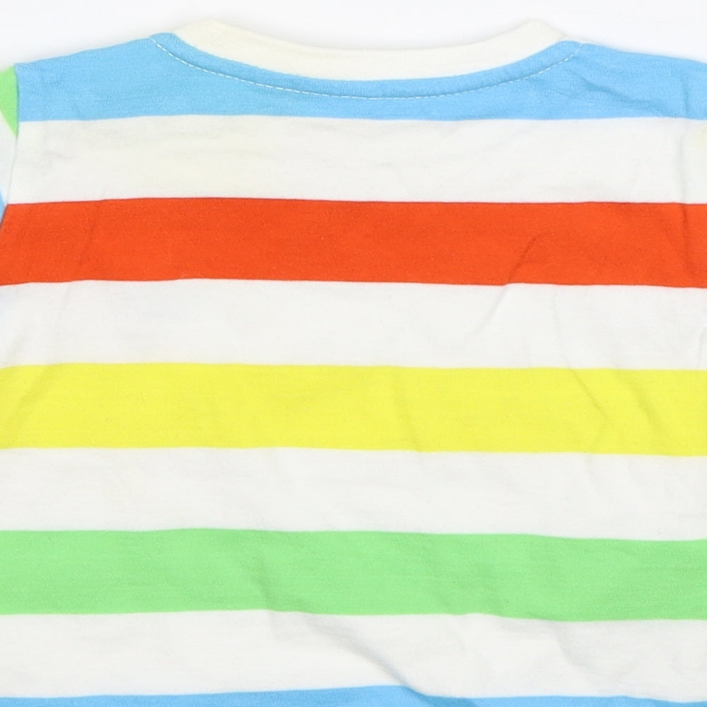 Blue Zoo Baby White Striped  Basic T-Shirt Size 3-6 Months  - Octopus