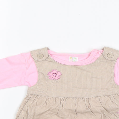 Baby Mac Baby Beige   Shift  Size 0-3 Months  - Flowers