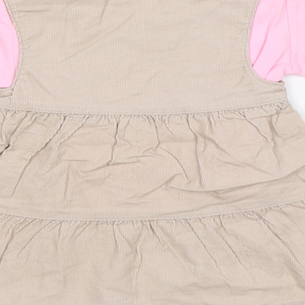 Baby Mac Baby Beige   Shift  Size 0-3 Months  - Flowers