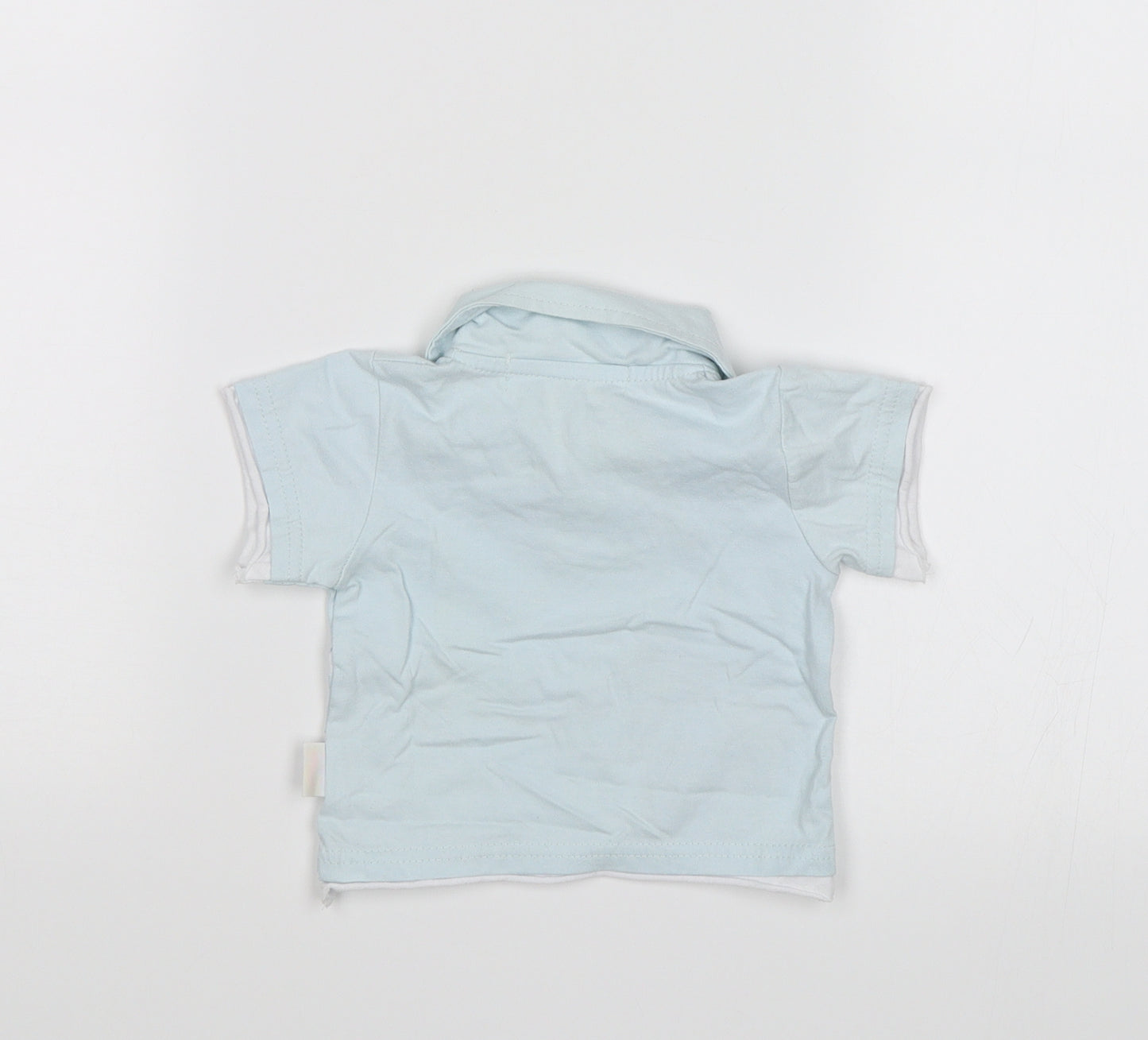 Nursery Time Baby Blue   Basic Polo Size 0-3 Months  - Shark patrol