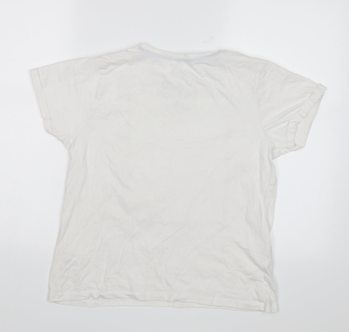 Pep&Co Girls White   Basic T-Shirt Size 12-13 Years  - Good vibes