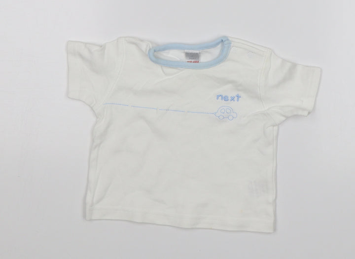 NEXT Baby White Basic T-Shirt Size 0-3 Months - Car