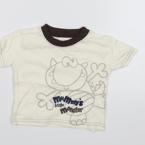 George Baby White   Basic T-Shirt Size 0-3 Months  - Mummy's little monster