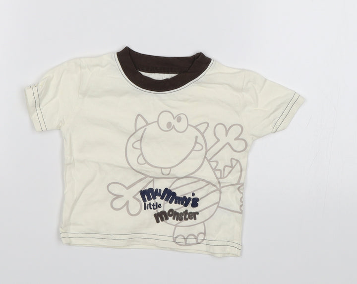 George Baby White Basic T-Shirt Size 0-3 Months - Mummy's little monster