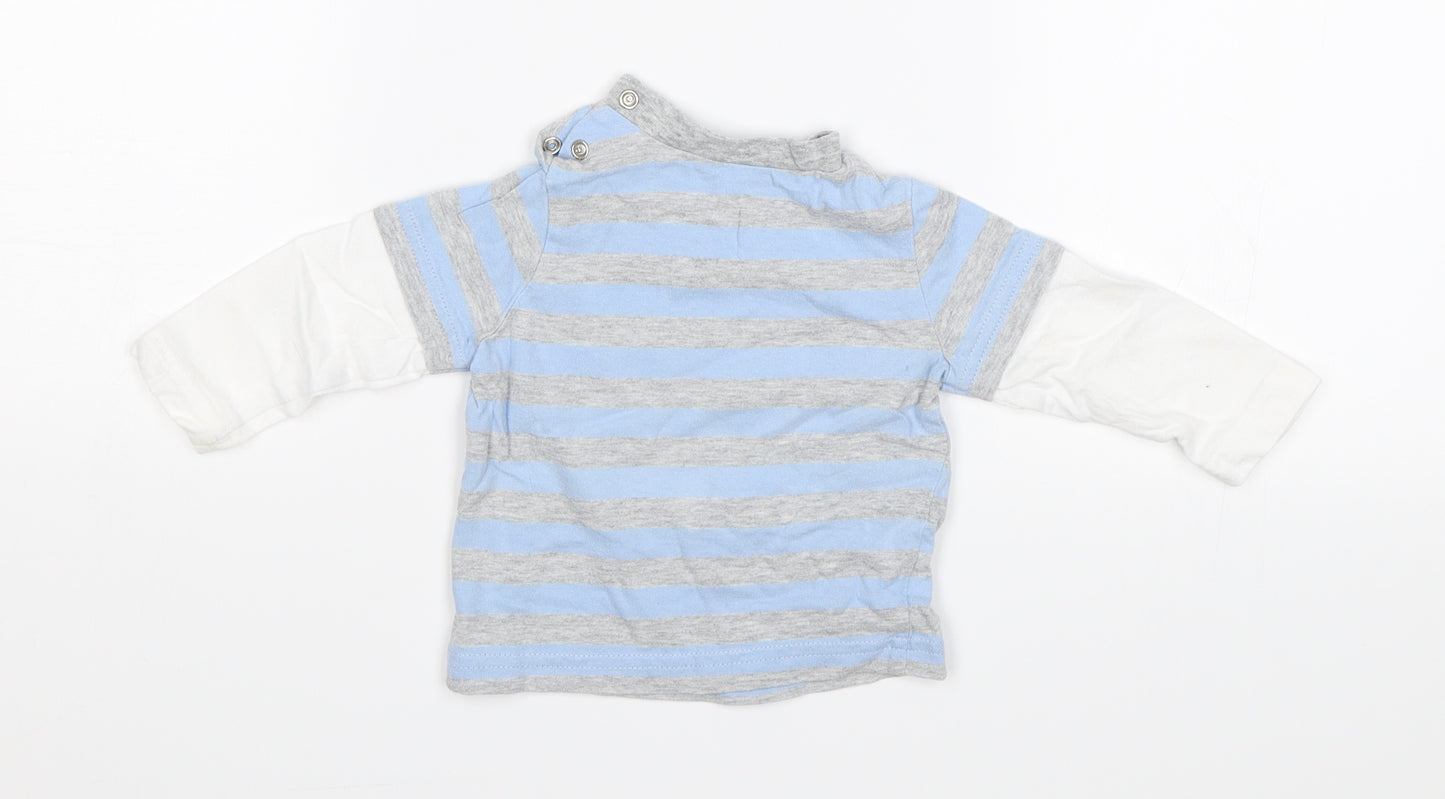 Tiny Ted Baby Blue Striped  Jersey T-Shirt Size 3-6 Months  - Champ