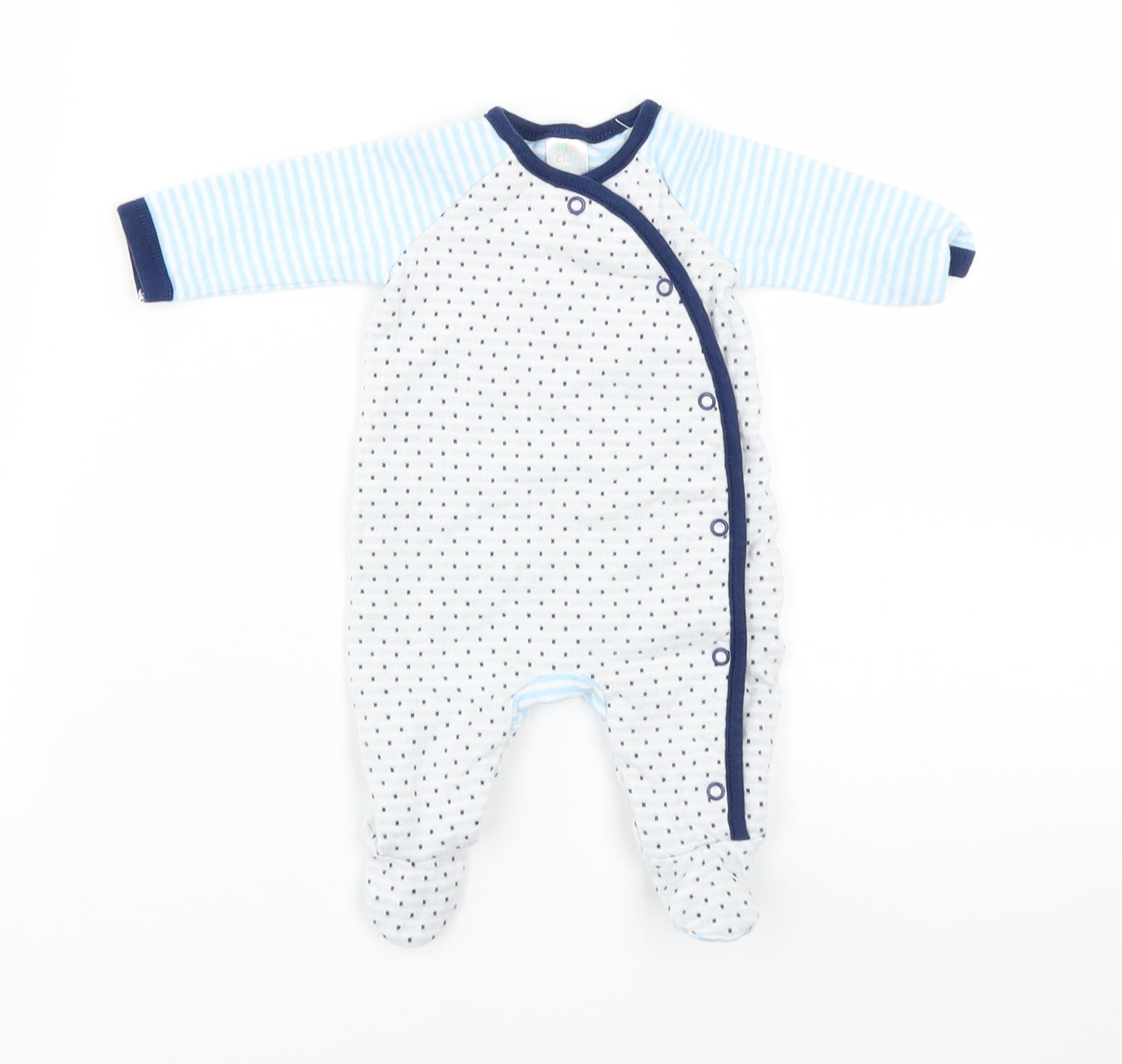 Mini Club Baby Blue Polka Dot  Babygrow One-Piece Size 0-3 Months