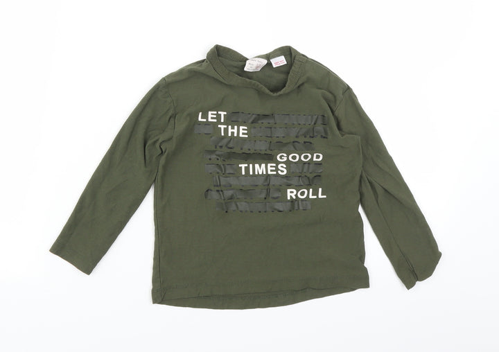 Zara Boys Green Basic T-Shirt Size 2-3 Years - let the good times roll
