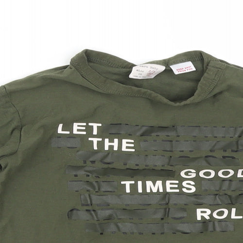 Zara Boys Green   Basic T-Shirt Size 2-3 Years  - let the good times roll