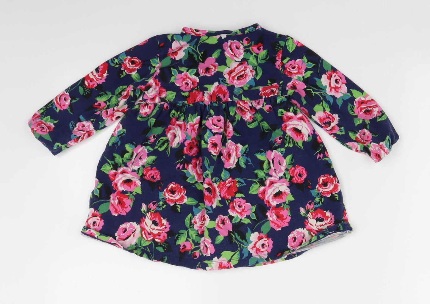 H&M Girls Blue Floral  Fit & Flare  Size 12-18 Months