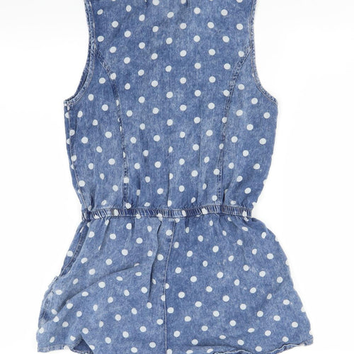 New Look Womens Blue Polka Dot  Playsuit One-Piece Size 8
