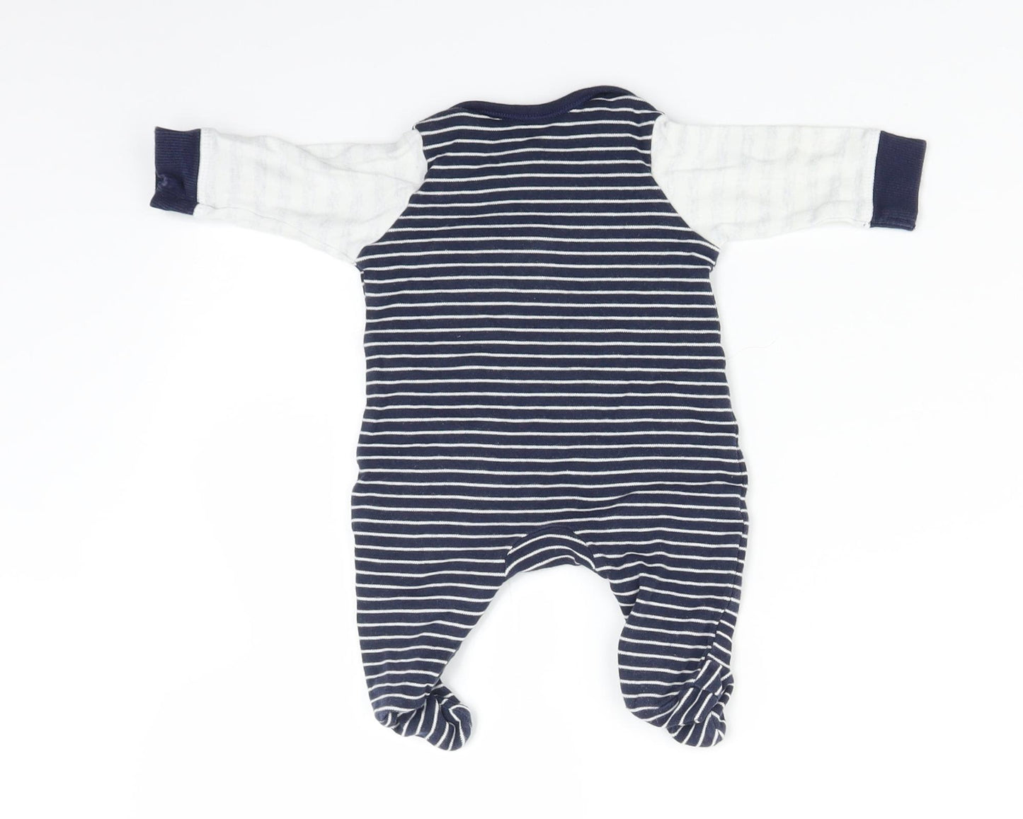 George Baby Blue Striped  Babygrow One-Piece Size 0-3 Months