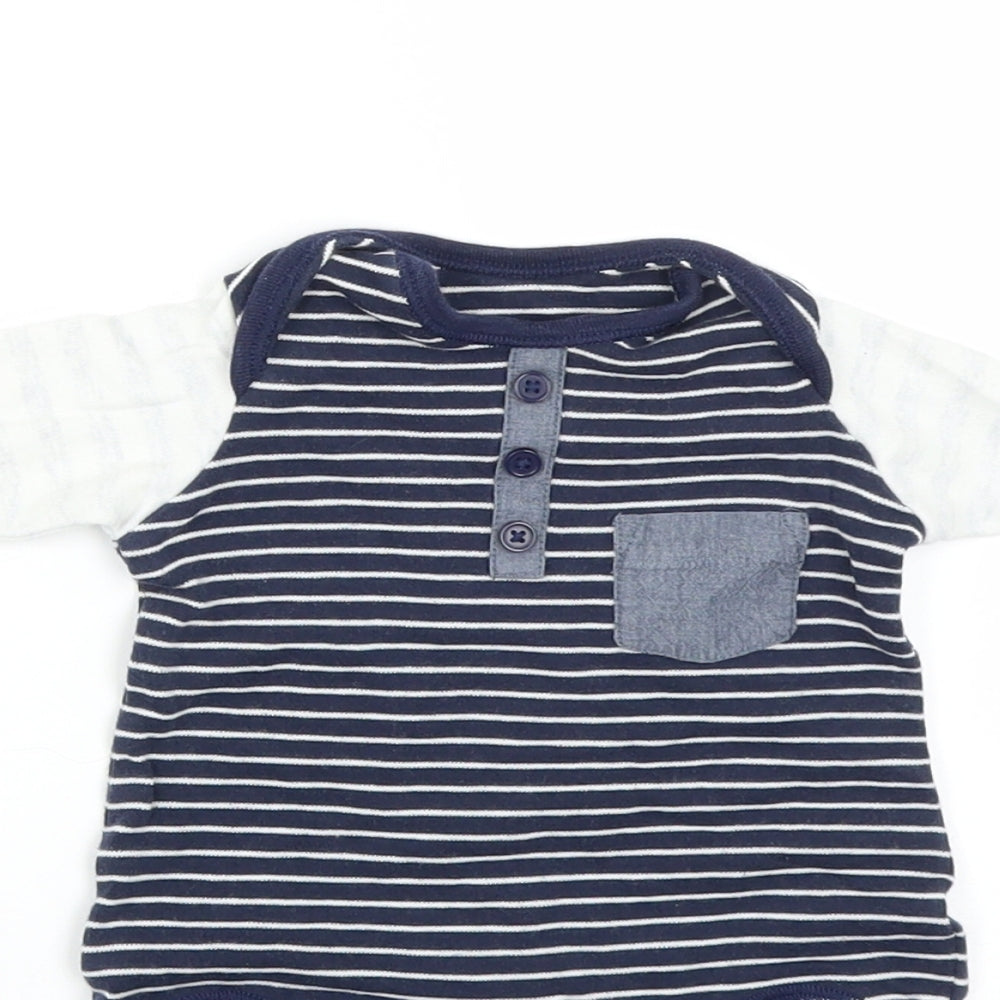 George Baby Blue Striped  Babygrow One-Piece Size 0-3 Months