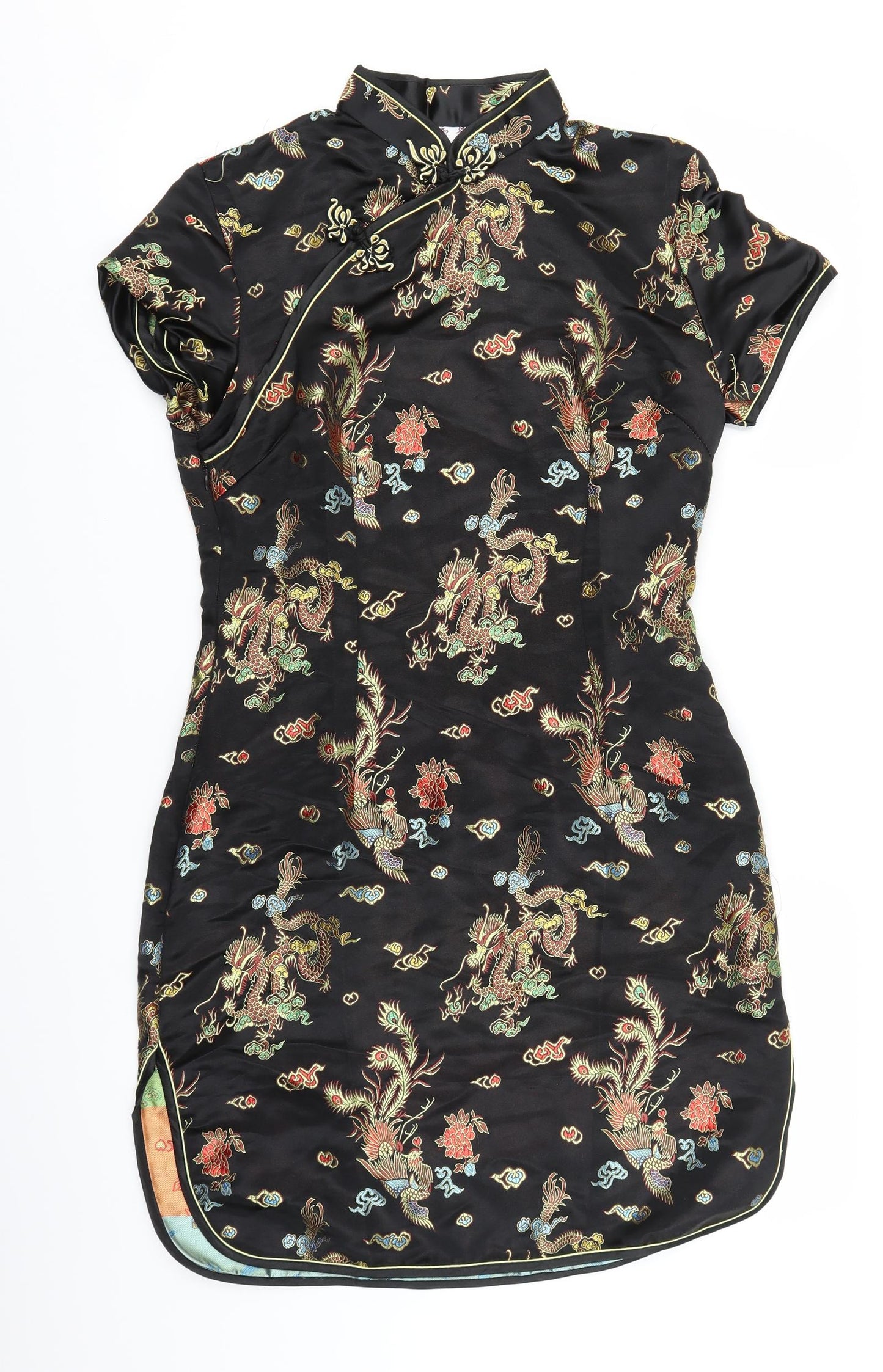 Tang yi Womens Black  Satin Pencil Dress  Size 12
