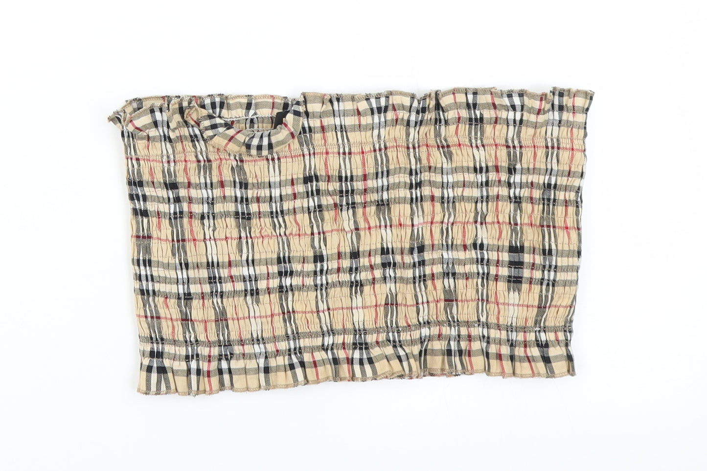 Misspap Womens Brown Plaid  Cropped Tank Size 8
