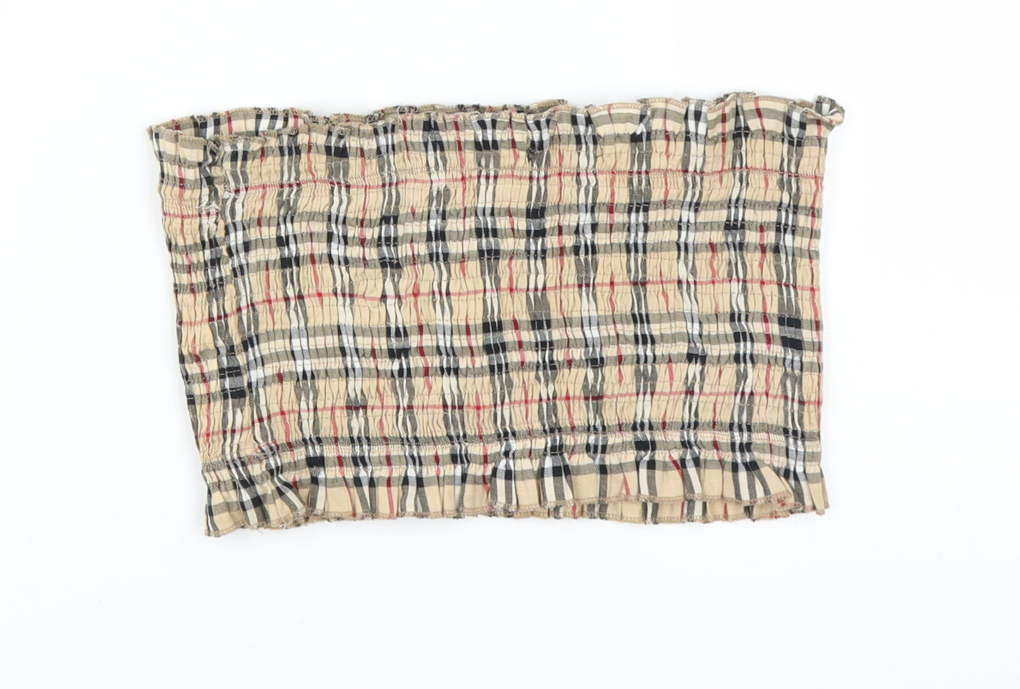 Misspap Womens Brown Plaid  Cropped Tank Size 8
