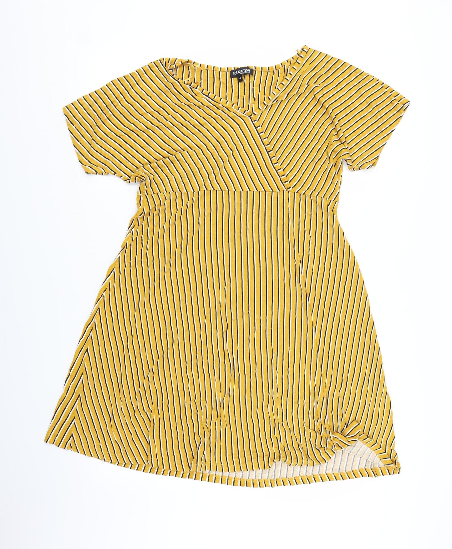 Debenhams Womens Yellow Striped  Fit & Flare  Size 16