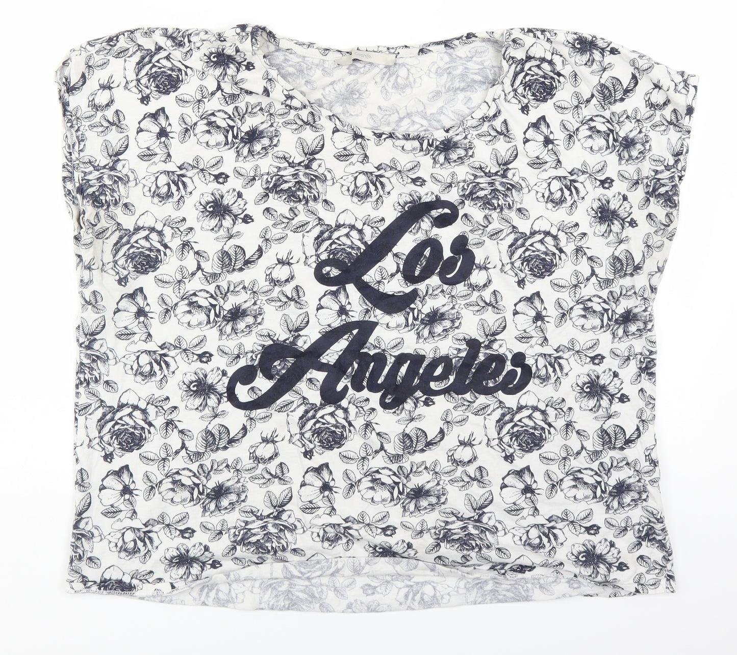 George Womens White Floral  Basic T-Shirt Size 20