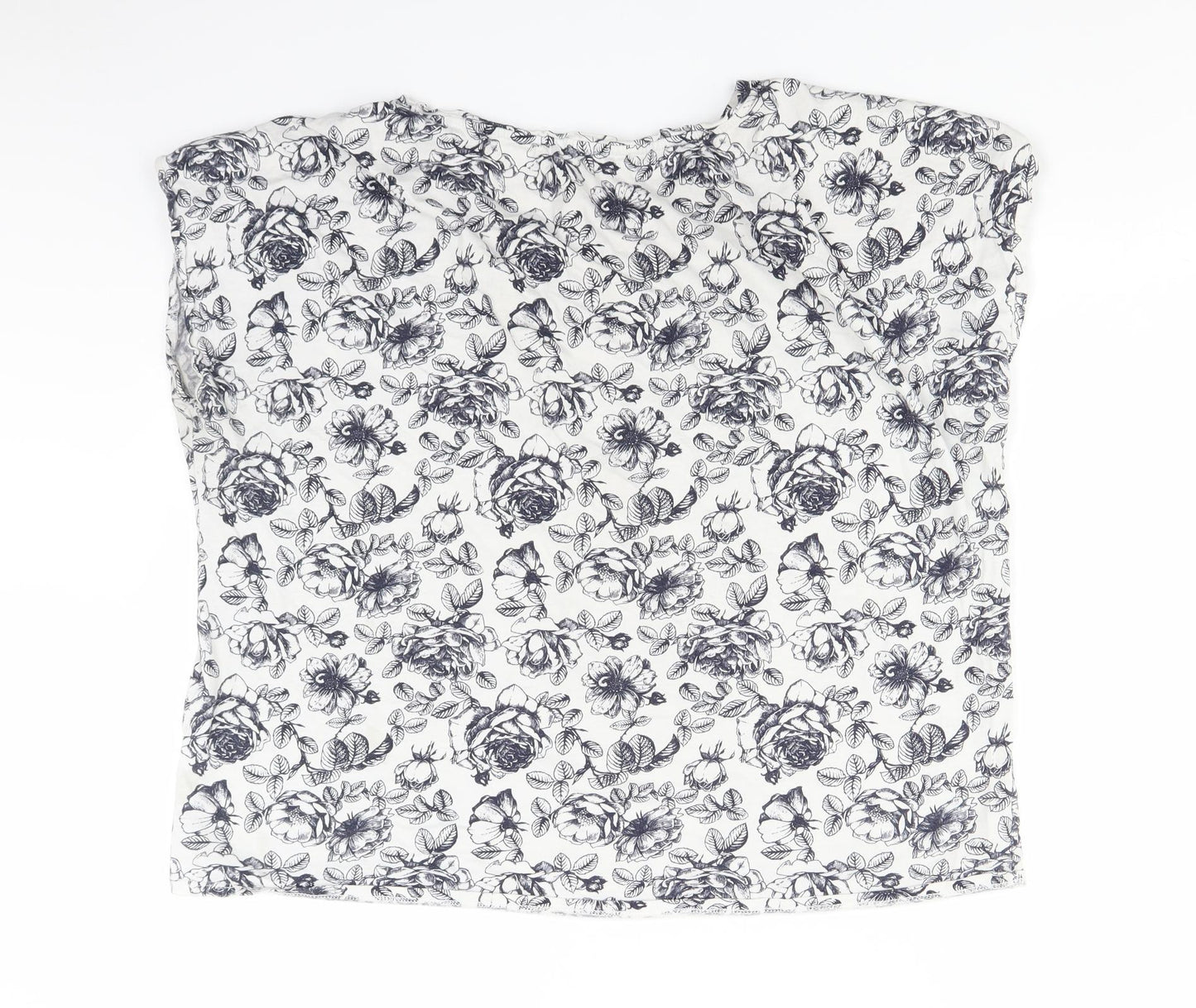George Womens White Floral  Basic T-Shirt Size 20