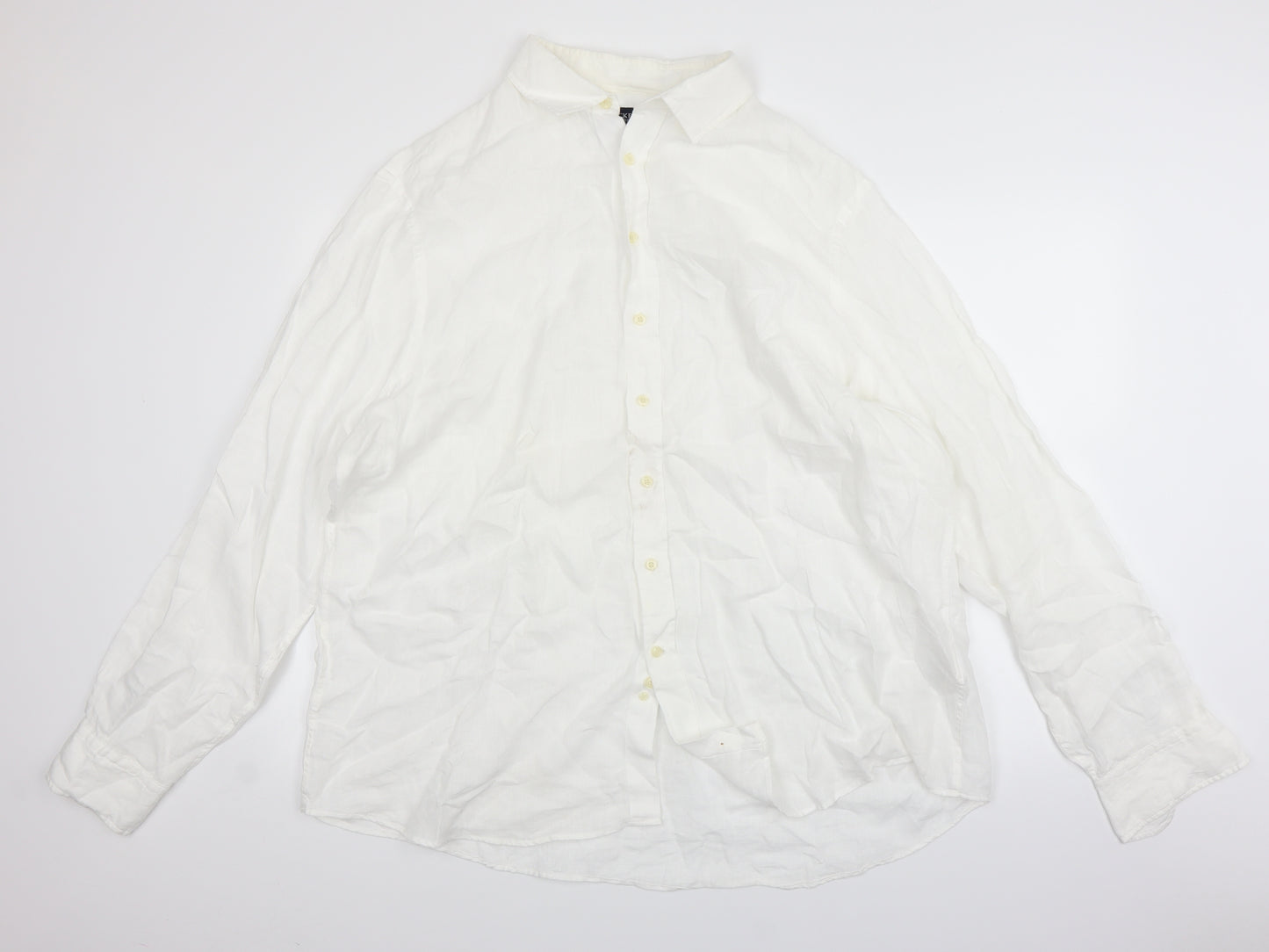 Hackett London Mens White    Dress Shirt Size 3XL