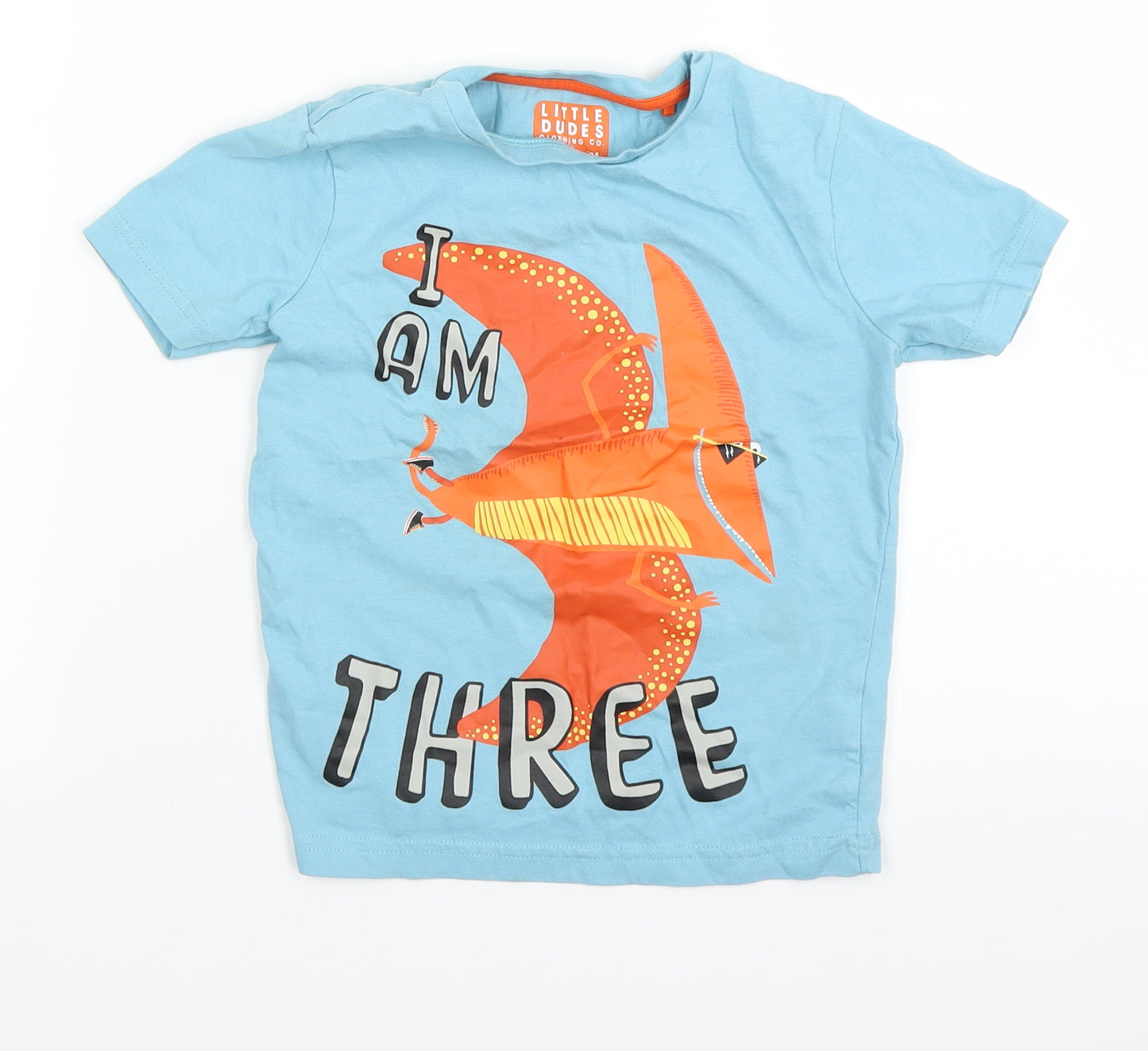TU Boys Blue   Basic T-Shirt Size 3-4 Years  - DInosaur