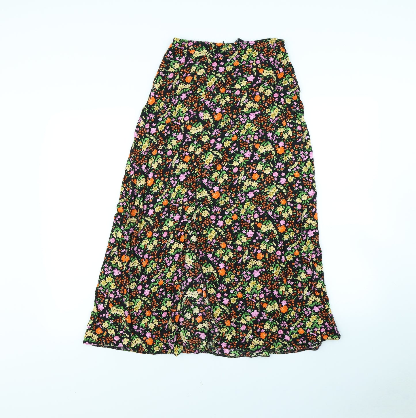 New Look Womens Black Floral  Maxi Skirt Size 6