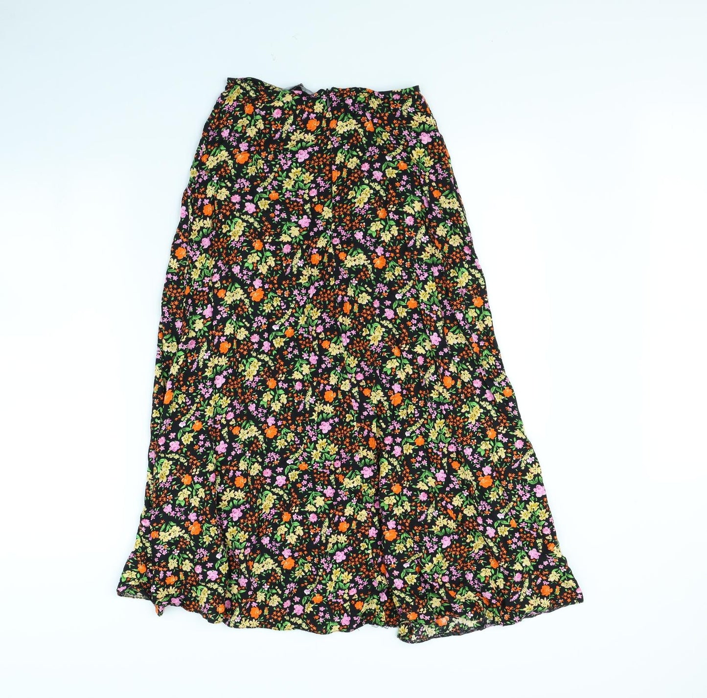 New Look Womens Black Floral  Maxi Skirt Size 6