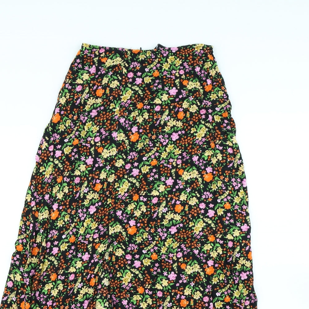 New Look Womens Black Floral  Maxi Skirt Size 6