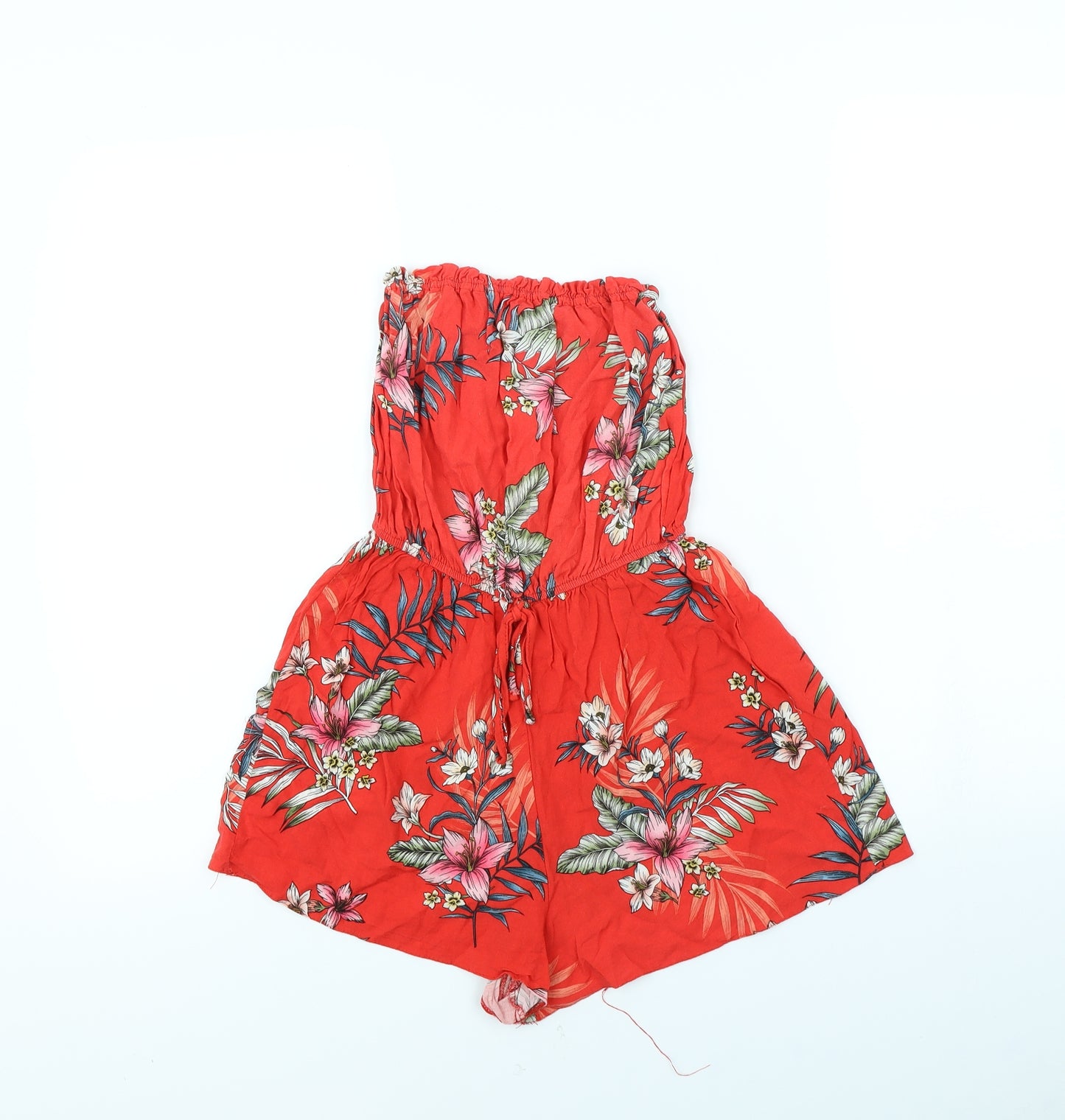 New Look Womens Red Floral  Playsuit One-Piece Size 6 L3 in