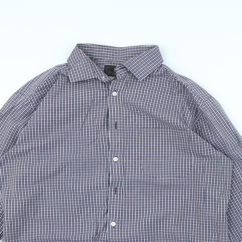 M&S Mens Red Check   Dress Shirt Size 42