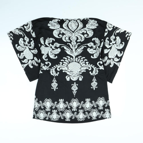 Stella Womens Black Geometric  Basic Blouse Size M
