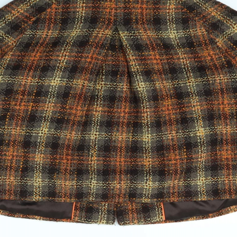 NEXT Womens Brown Plaid  Jacket Coat Size 12