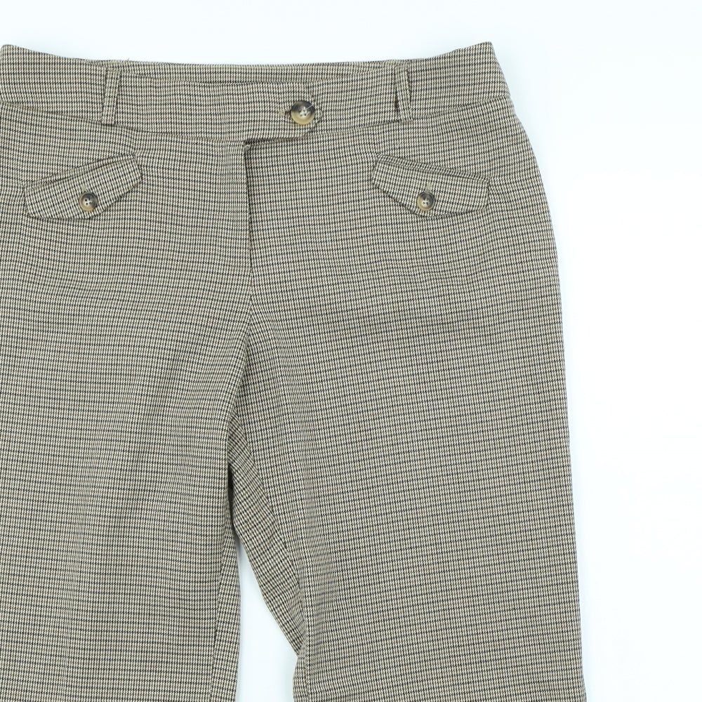 Florence + Fred  Womens Brown Check  Dress Pants Trousers Size 14 L21 in