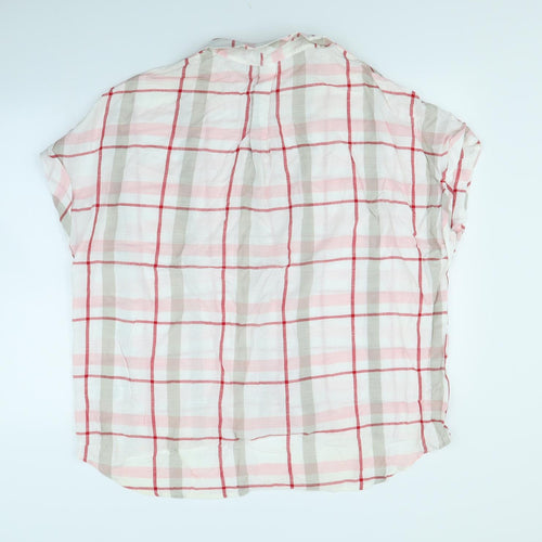 Primark Womens White Check  Basic Button-Up Size 14