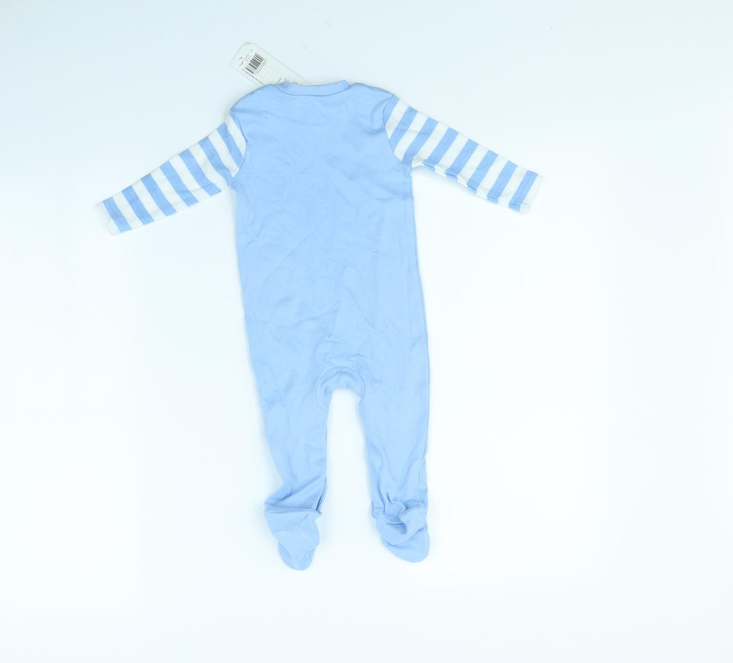 F&F Boys Blue Striped  Babygrow One-Piece Size 3-6 Months