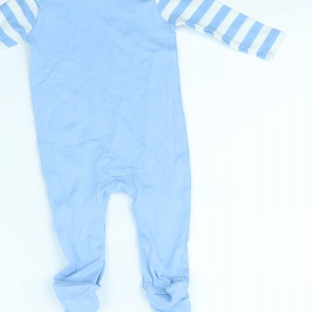 F&F Boys Blue Striped  Babygrow One-Piece Size 3-6 Months