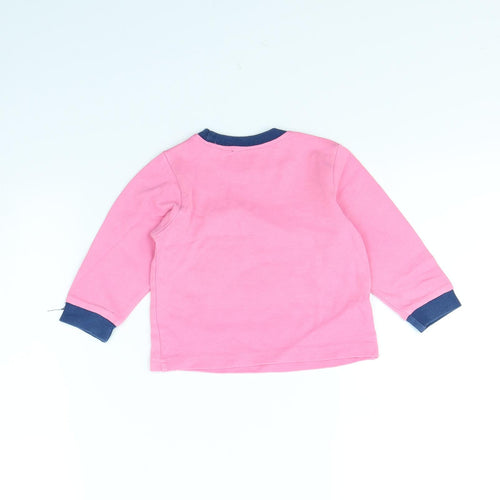 Nutmeg Girls Pink   Basic T-Shirt Size 9-12 Months  - Owl
