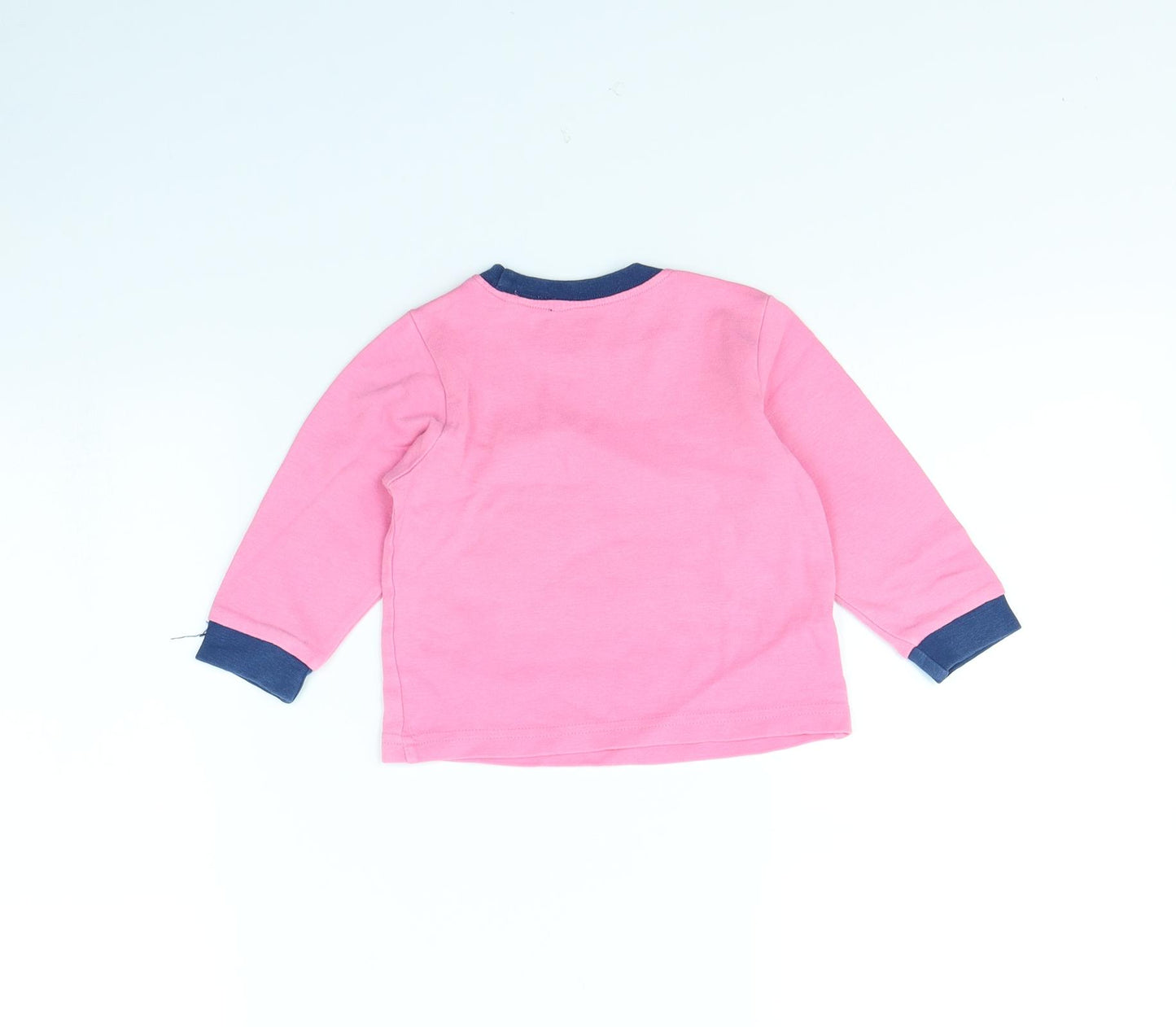 Nutmeg Girls Pink   Basic T-Shirt Size 9-12 Months  - Owl
