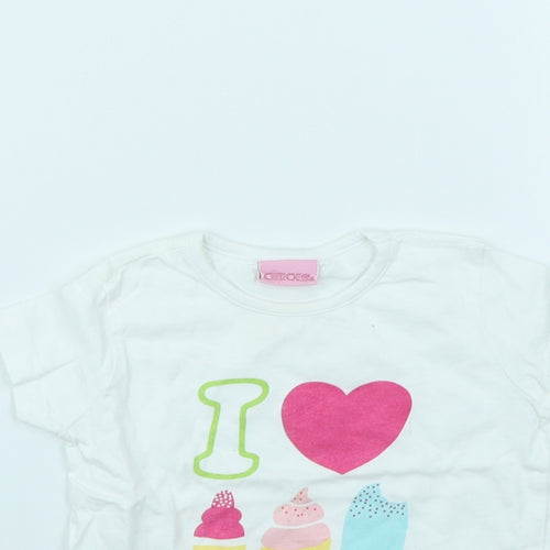 Cherokee Girls White   Basic T-Shirt Size 18-24 Months  - Ice Cream