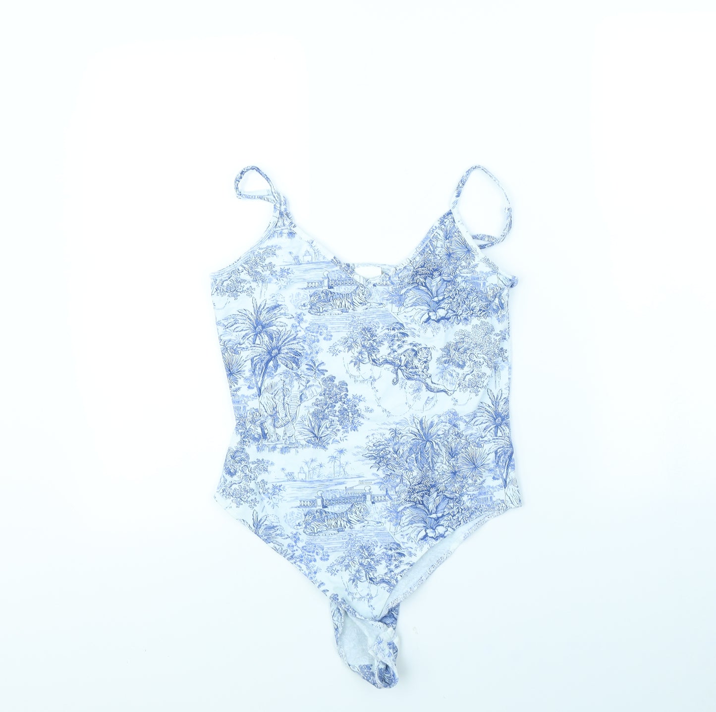H&M Womens White Fair Isle  Bodysuit One-Piece Size M