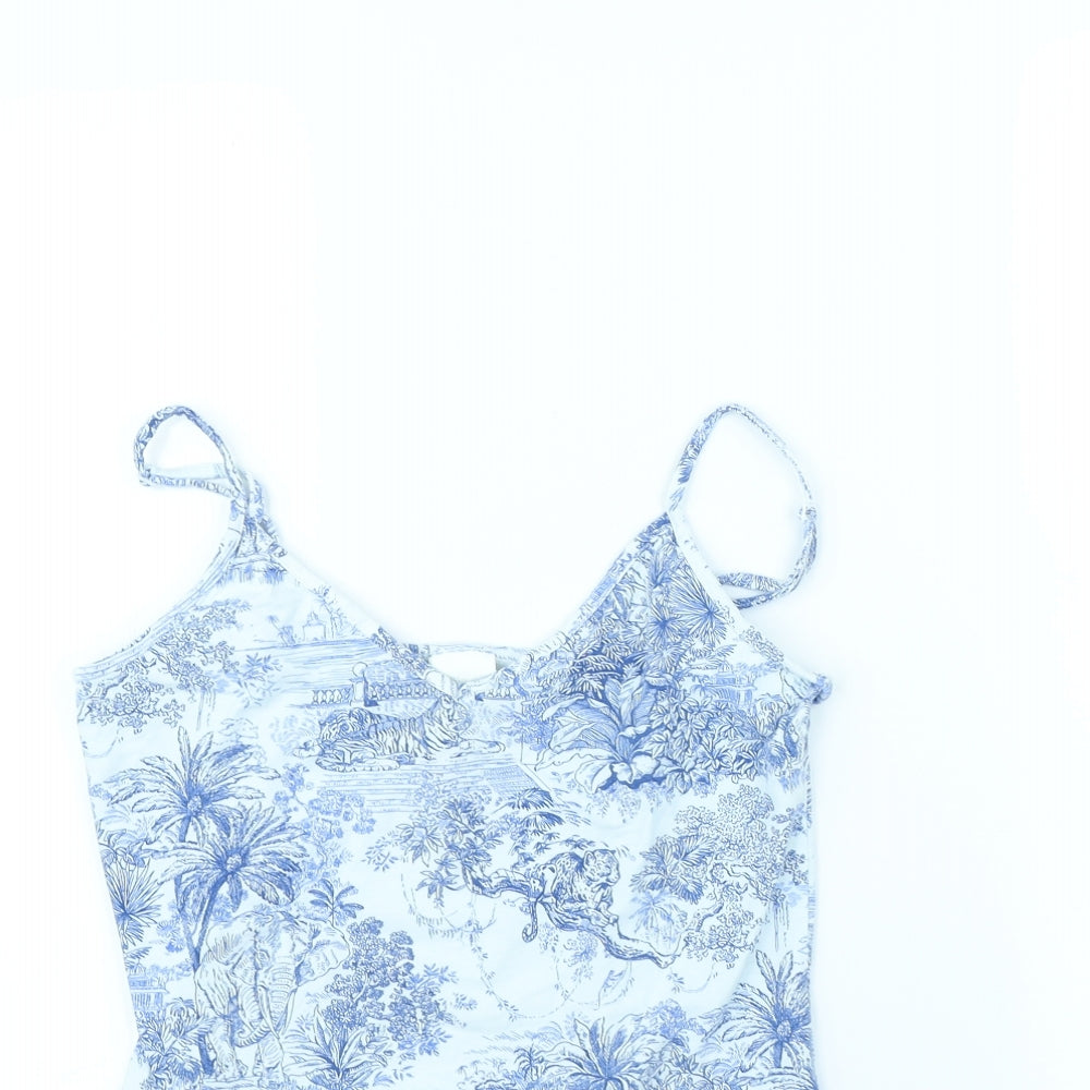 H&M Womens White Fair Isle  Bodysuit One-Piece Size M