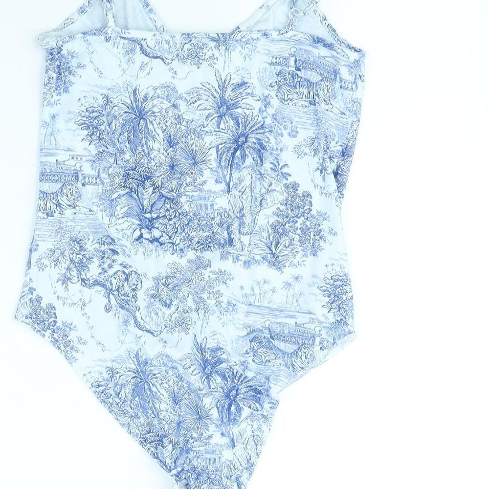 H&M Womens White Fair Isle  Bodysuit One-Piece Size M